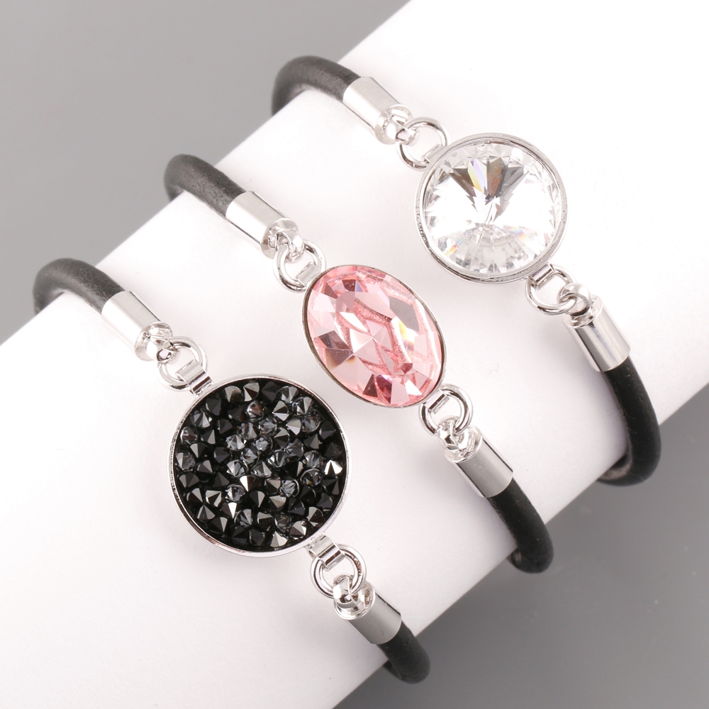 LEATHER SWAROVSKI BRACELETS